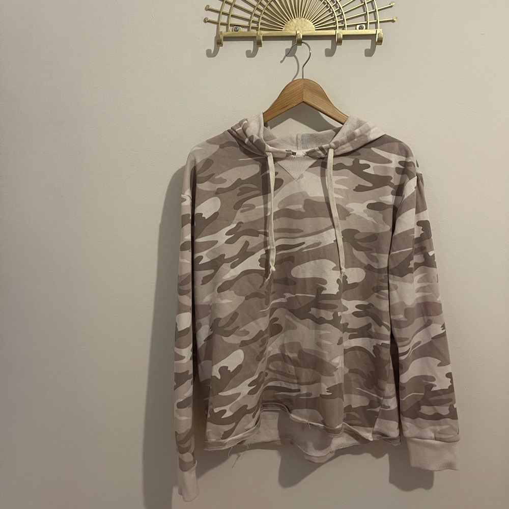 Neutral/pink camo hoodie